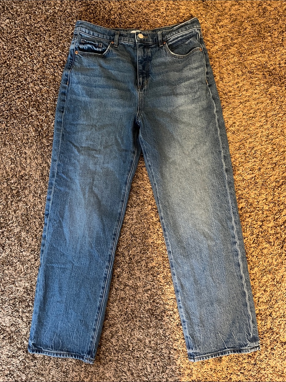 LOFT Women's Straight Jeans in Blue Denim
